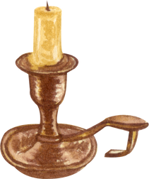 Candle in a Holder Watercolor