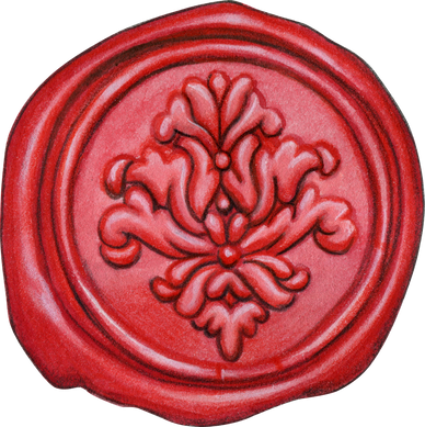 Watercolor Vintage Calligraphy  and Wax Seal