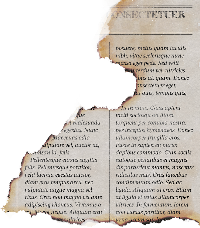 old torn burnt page