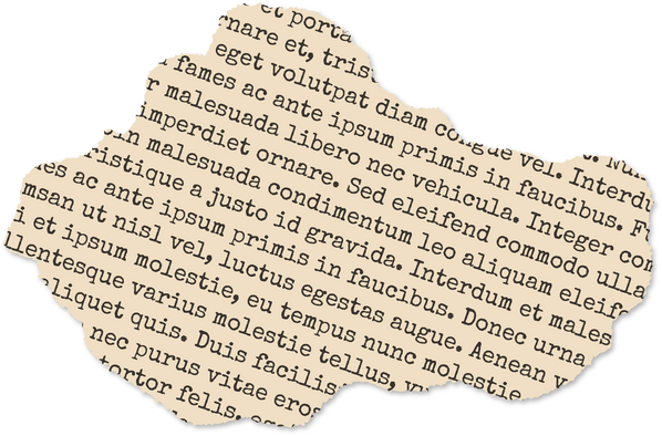 torn piece of old paper with typewriter text
